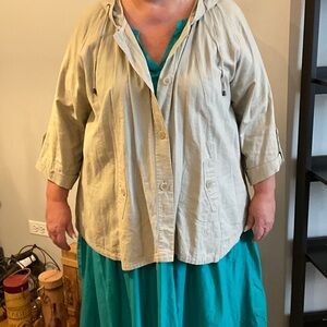 Westbound Cream Button Down jacket/hoodie